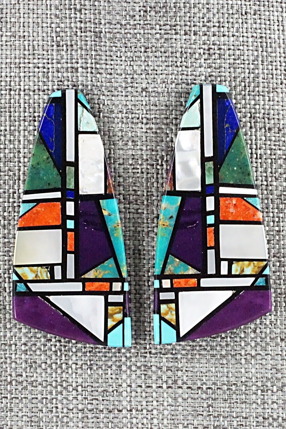 Multi Stone Inlay Earrings - Chris T. Nieto
