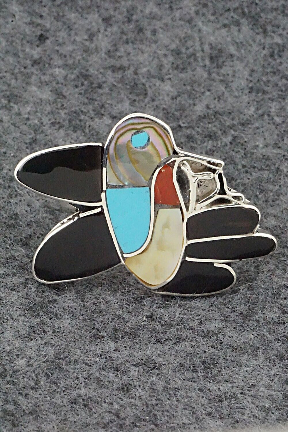 Multi Stone & Sterling Silver Ring - Lenora Gia - Size 8