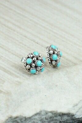 Turquoise & Sterling Silver Earrings - Dickie Charlie