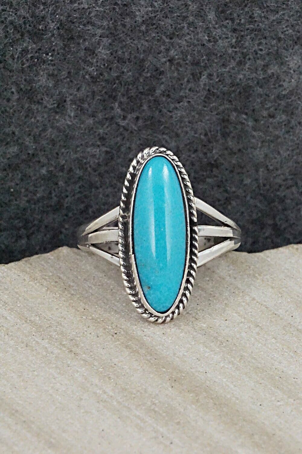 Turquoise & Sterling Silver Ring - Mark Barney - Size 8.5