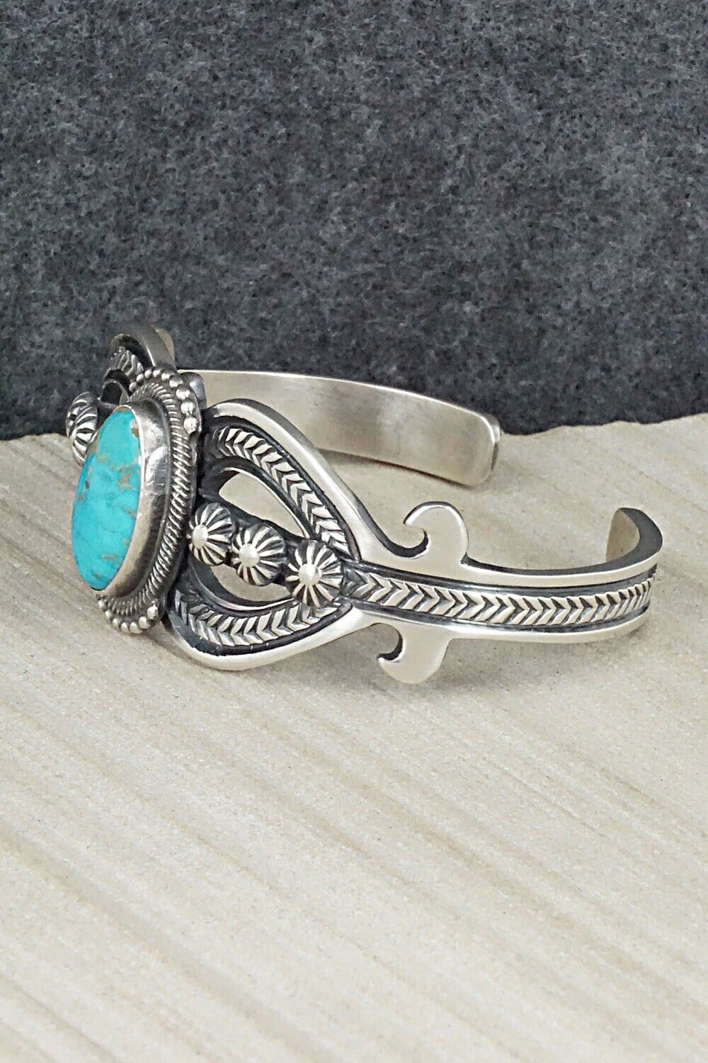 Turquoise & Sterling Silver Bracelet - Leon Martinez