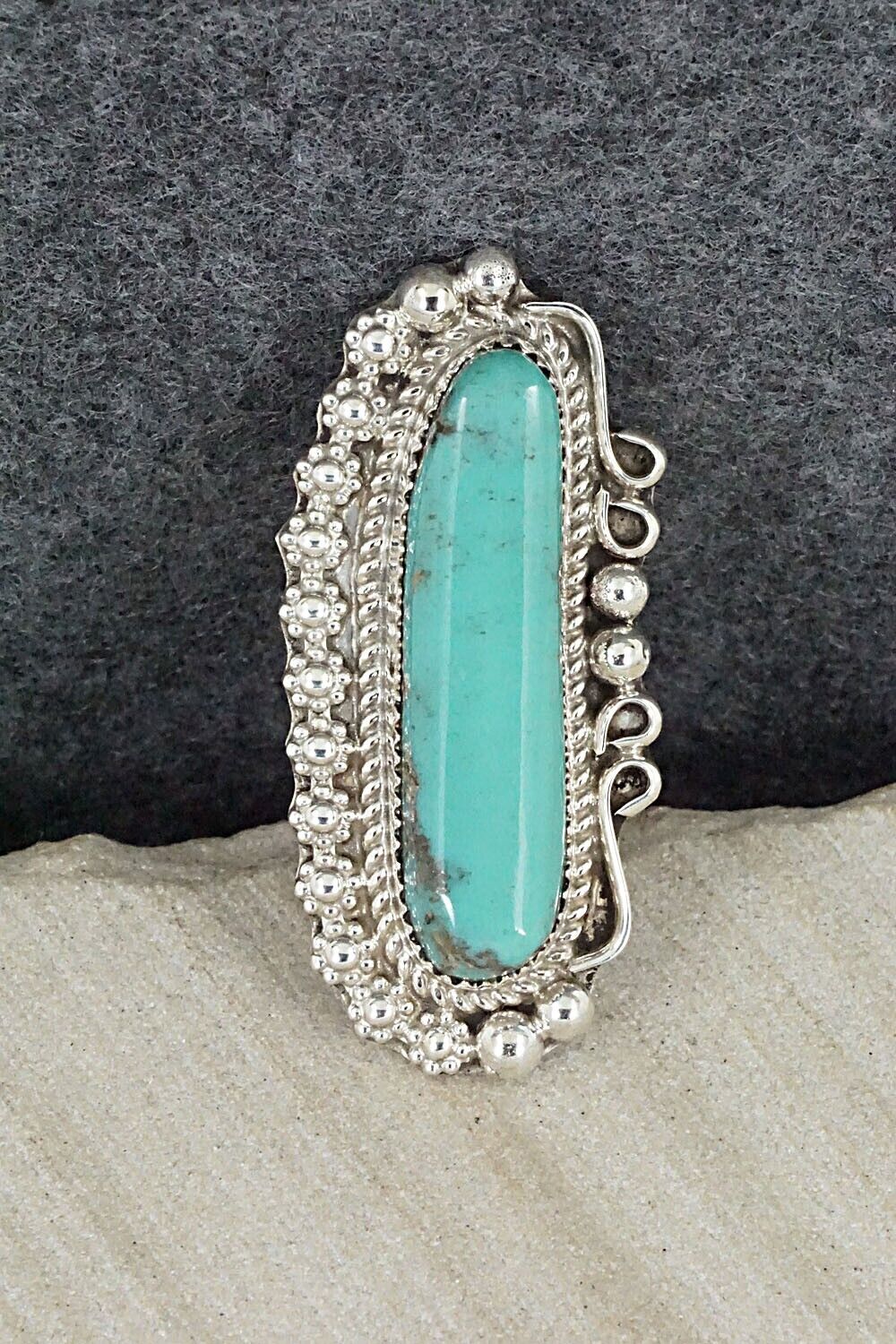 Turquoise & Sterling Silver Ring - Donavan Nez - Size 9