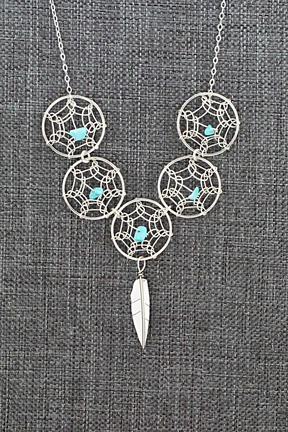 Turquoise & Sterling Silver Necklace - Lorenzo Arviso Jr.