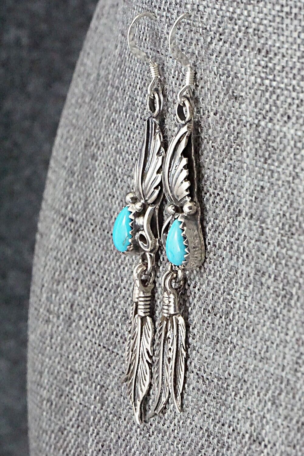 Turquoise & Sterling Silver Earrings - Etta Larry