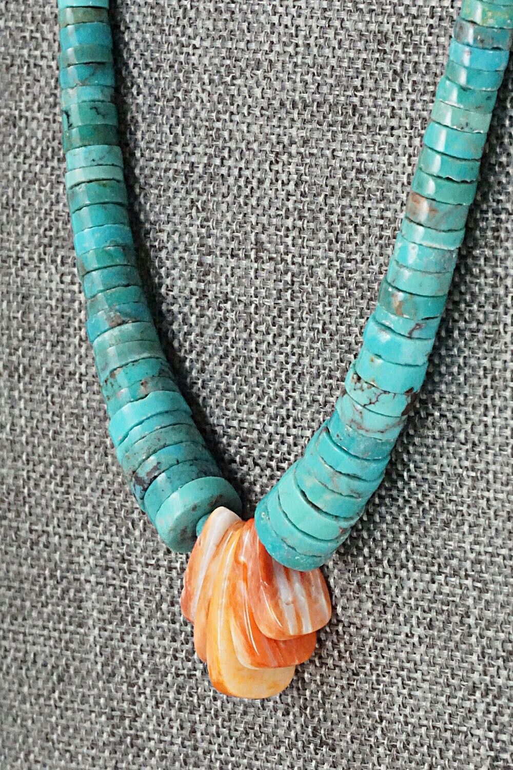 Turquoise & Spiny Oyster Necklace - Susie Deal