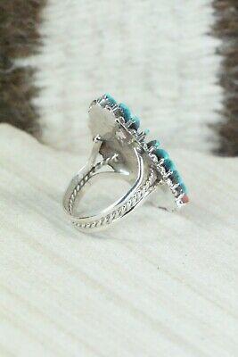 Zuni Coral and Sterling Silver Ring - Edmund Cooeyate - Size 6 - High Lonesome Trading