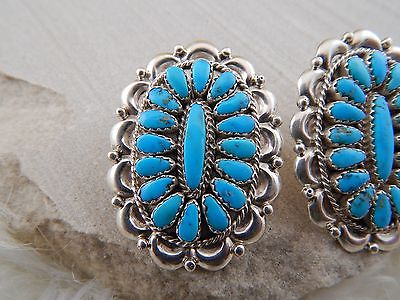 Navajo Turquoise & Sterling Silver Earrings - Stephanie Wilson - High Lonesome Trading
