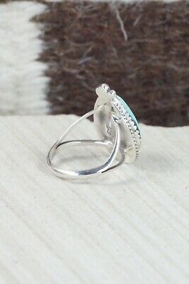 Turquoise & Sterling Silver Ring - Lee Shorty - Size 6.75