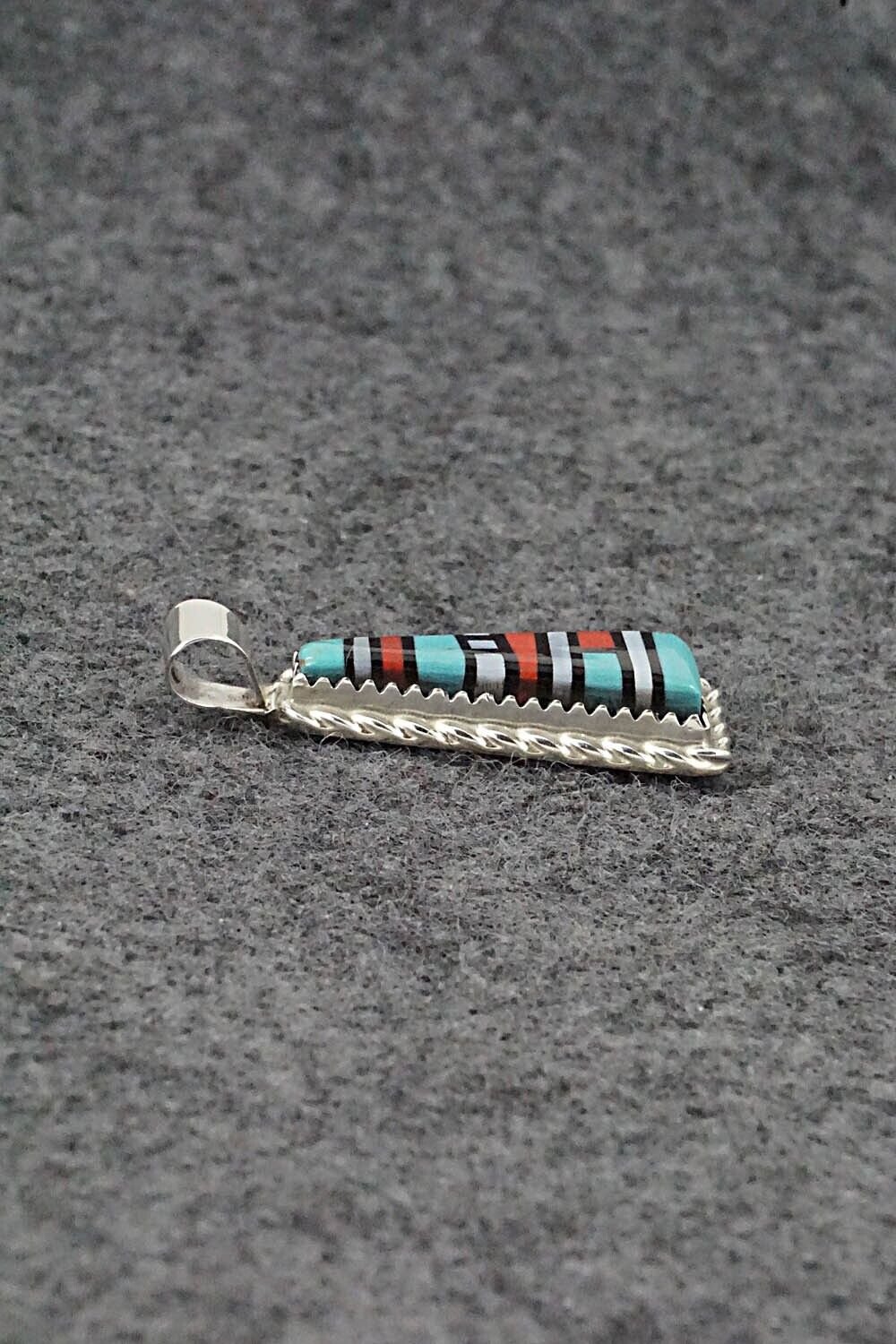 Multi Stone & Sterling Silver Pendant - Victor Martza