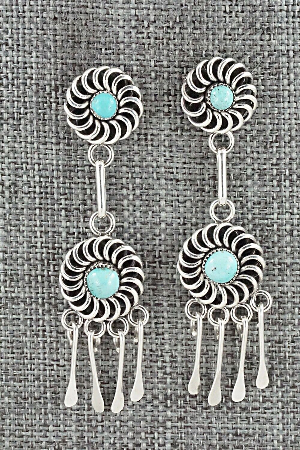 Turquoise & Sterling Silver Earrings - Al Lementino