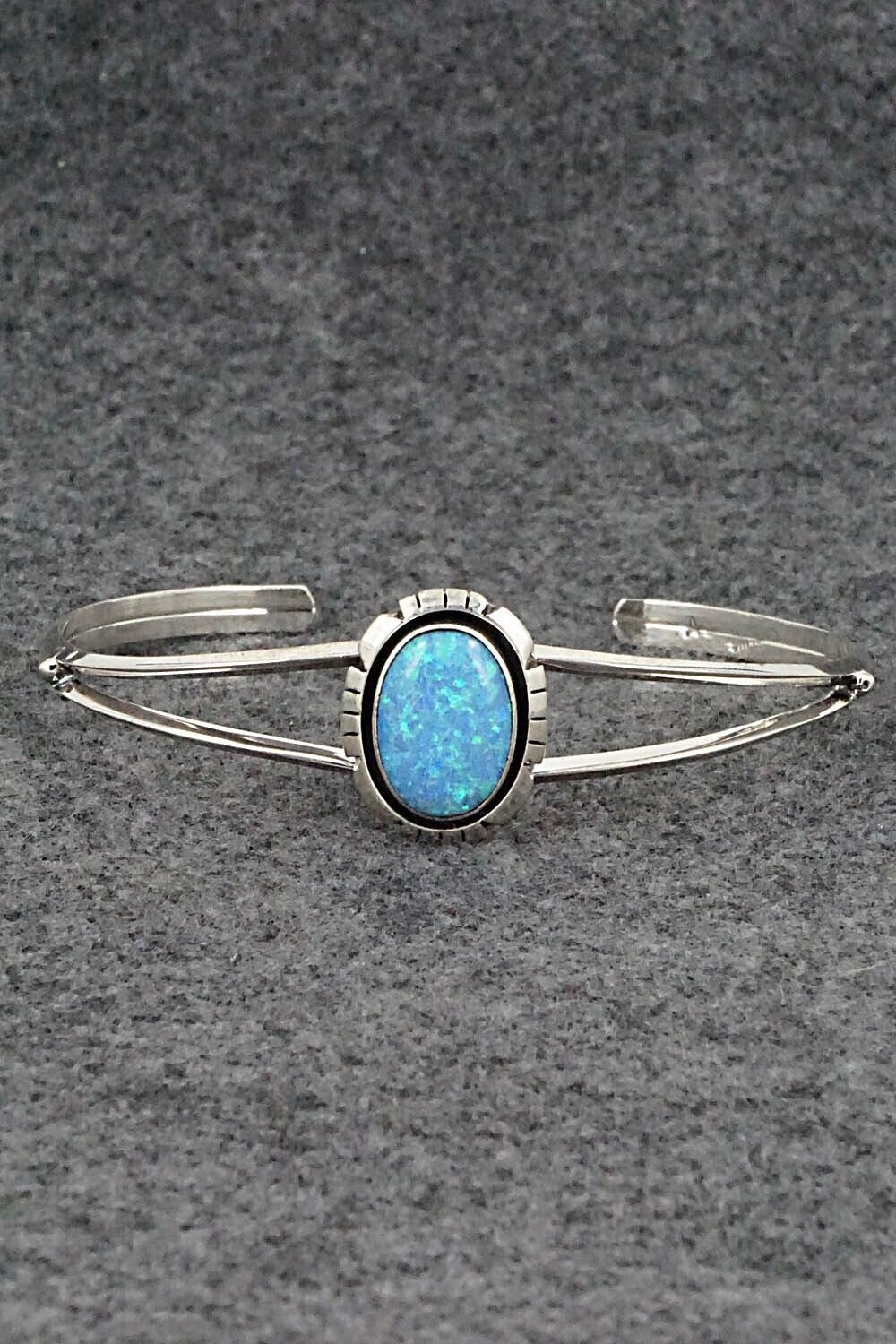Opalite & Sterling Silver Bracelet - Amos Begay
