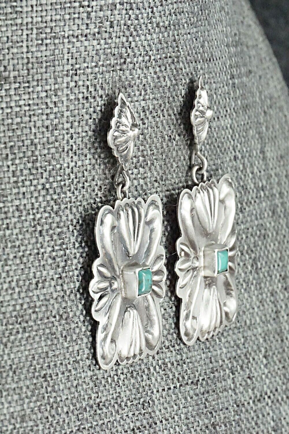 Turquoise & Sterling Silver Earrings - Terry Charlie