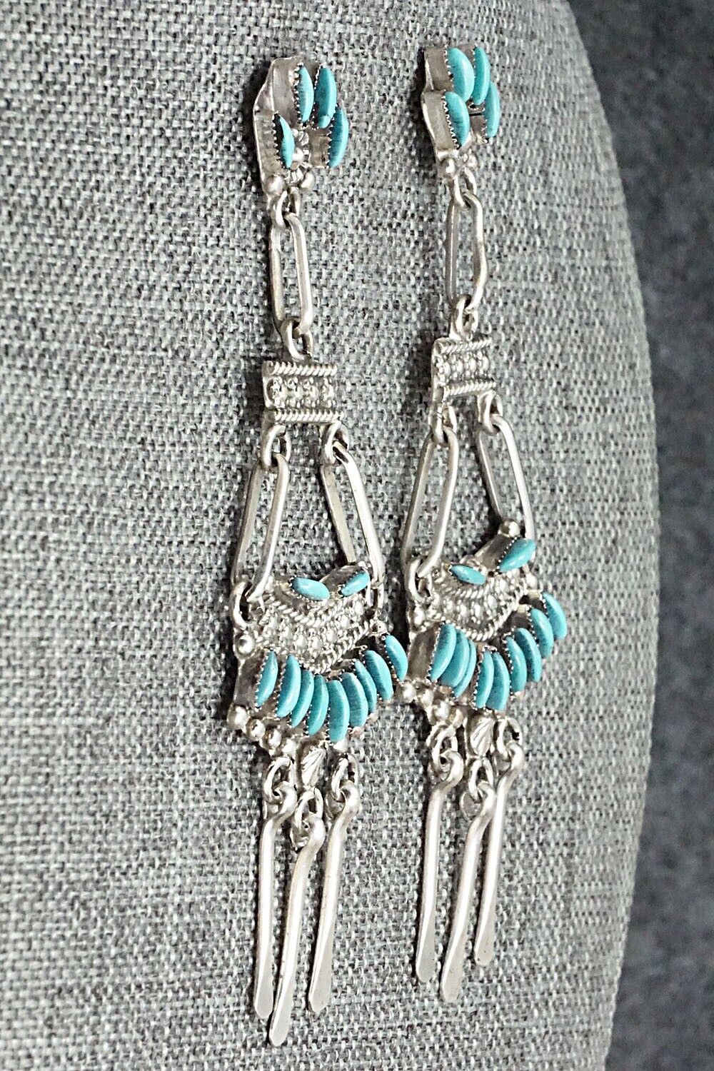 Turquoise & Sterling Silver Earrings - Evangeline Wyaco