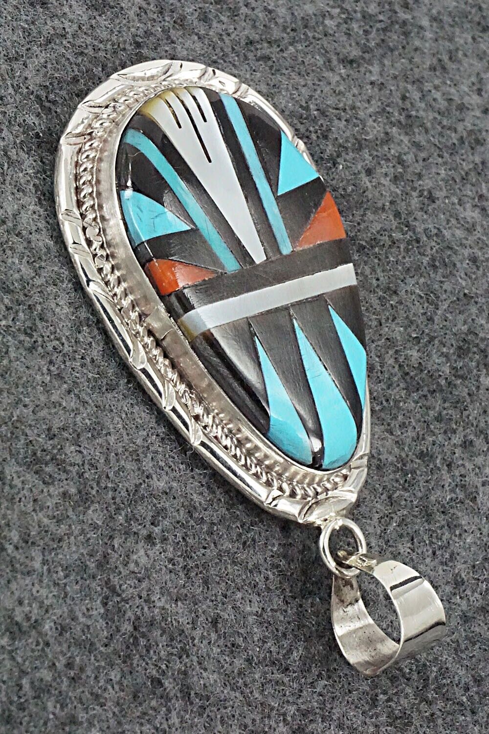 Multi Stone & Sterling Silver Pendant - Gladys Lamy