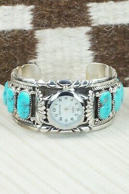 Turquoise and Sterling Silver Watch Bracelet - Robert Leekya