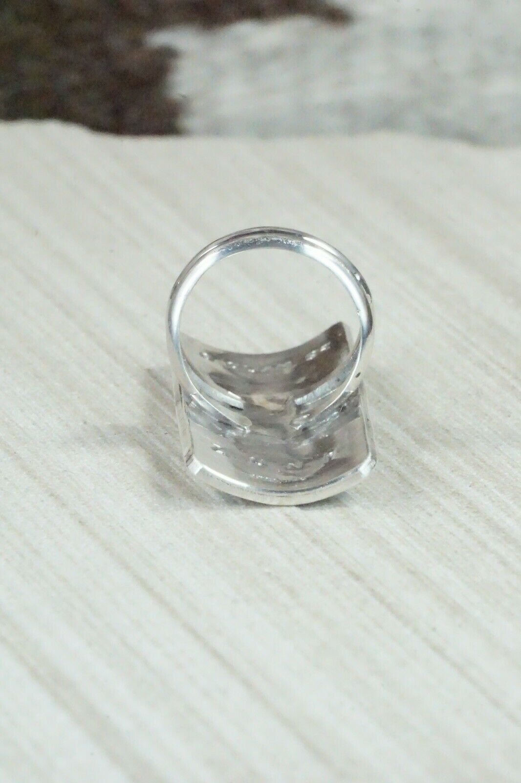 Zuni Inlay Turquoise and Sterling Silver Ring - Quintin Quam - Size 6.25 - High Lonesome Trading