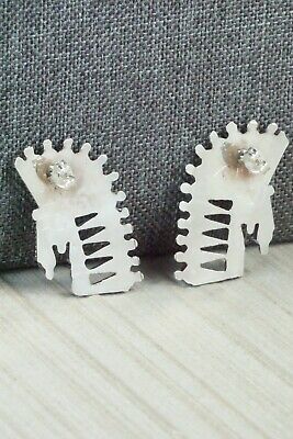 Multi Stone Inlay & Sterling Silver Earrings - Fabian Cellicion