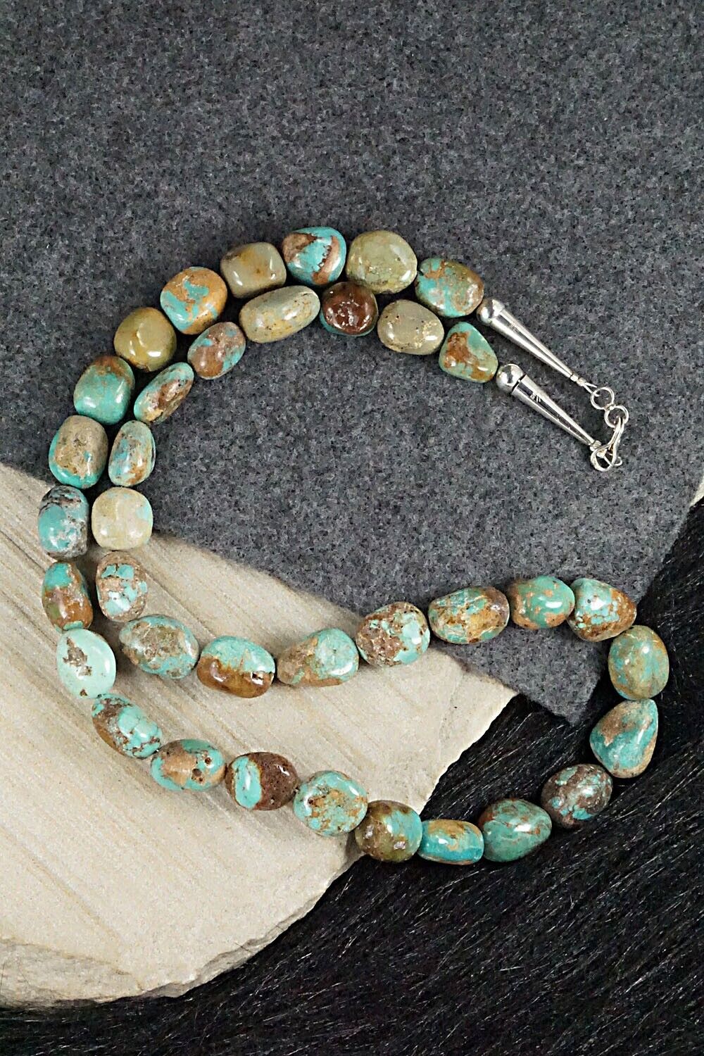 Turquoise and Sterling Silver Necklace - Louise Joe