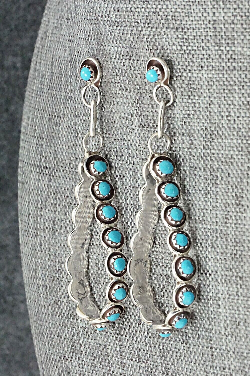 Turquoise & Sterling Silver Earrings - Florenda Lonasee