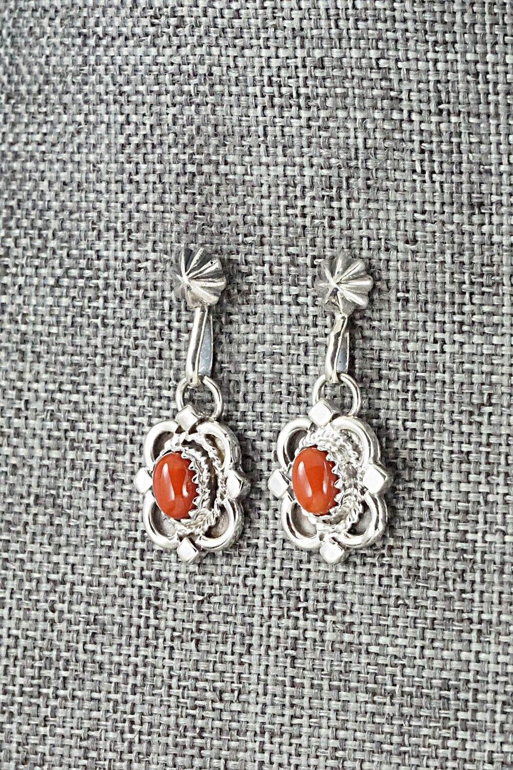 Coral & Sterling Silver Earrings - Sharon McCarthy