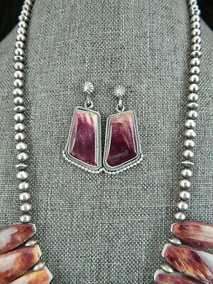 Spiny Oyster & Sterling Silver Necklace and Earrings Set - Louise Joe - Navajo - High Lonesome Trading