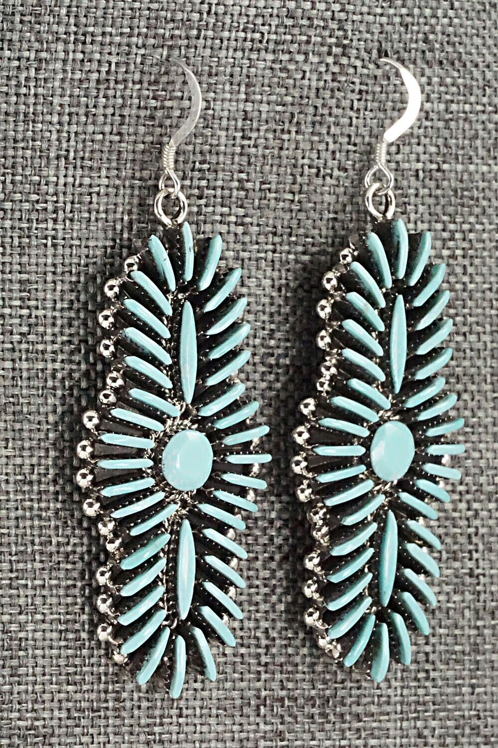 Turquoise & Sterling Silver Earrings - Edmund Cooeyate