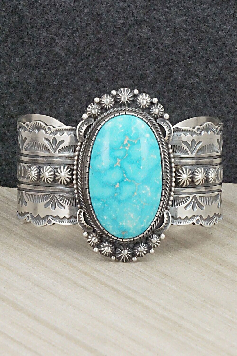 Turquoise & Sterling Silver Bracelet - Bennie Ramone