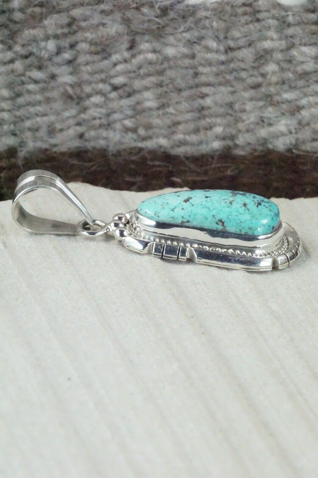 Turquoise & Sterling Silver Pendant - Samuel Yellowhair