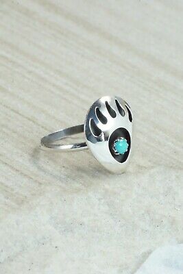 Turquoise & Sterling Silver Ring - Leta Parker - Size 4.5