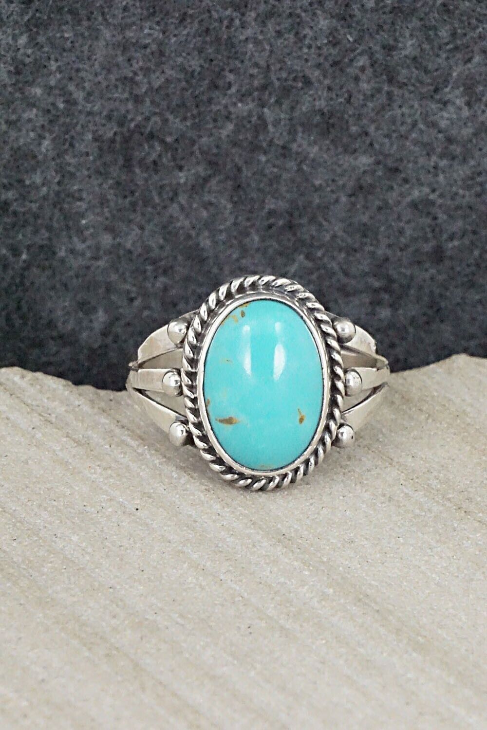 Turquoise & Sterling Silver Ring - Alice Rose Saunders - Size 9