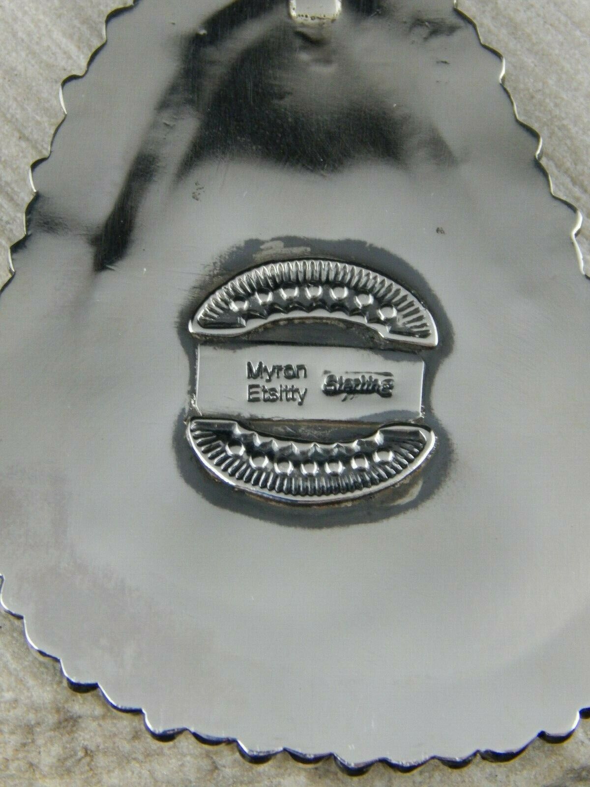 Navajo Turquoise and Sterling Silver Pendant - Myron Etsitty - High Lonesome Trading
