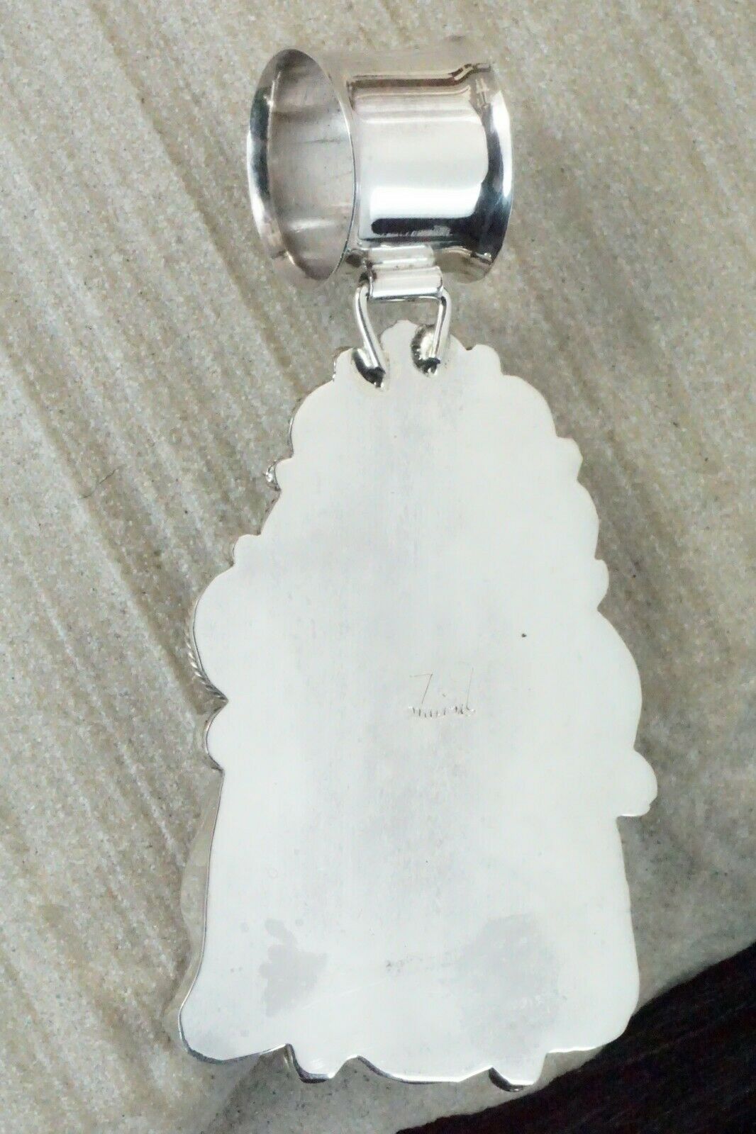 Turquoise, Coral and Sterling Silver Pendant - Shirley Largo