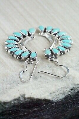 Navajo Turquoise and Sterling Silver Earrings - Zeita Begay