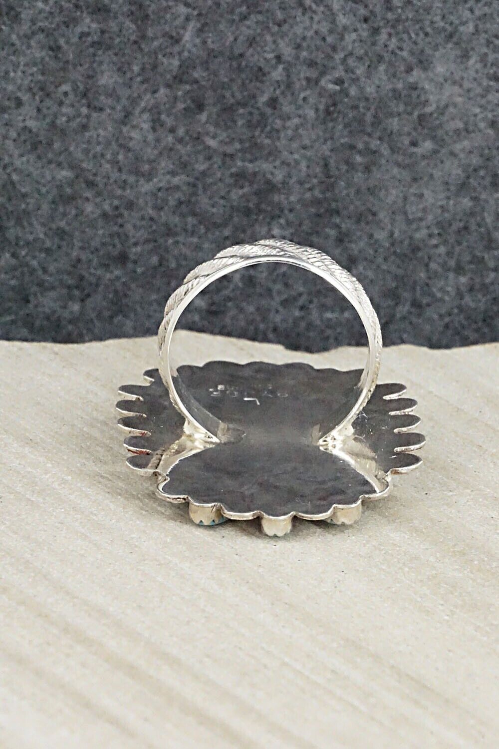 Turquoise & Sterling Silver Ring - Lavell Byjoe - Size 7.25