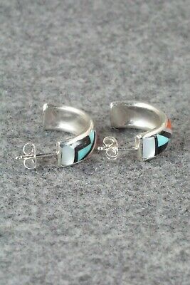 Multi Stone Inlay & Sterling Silver Earrings - Delberta Boone