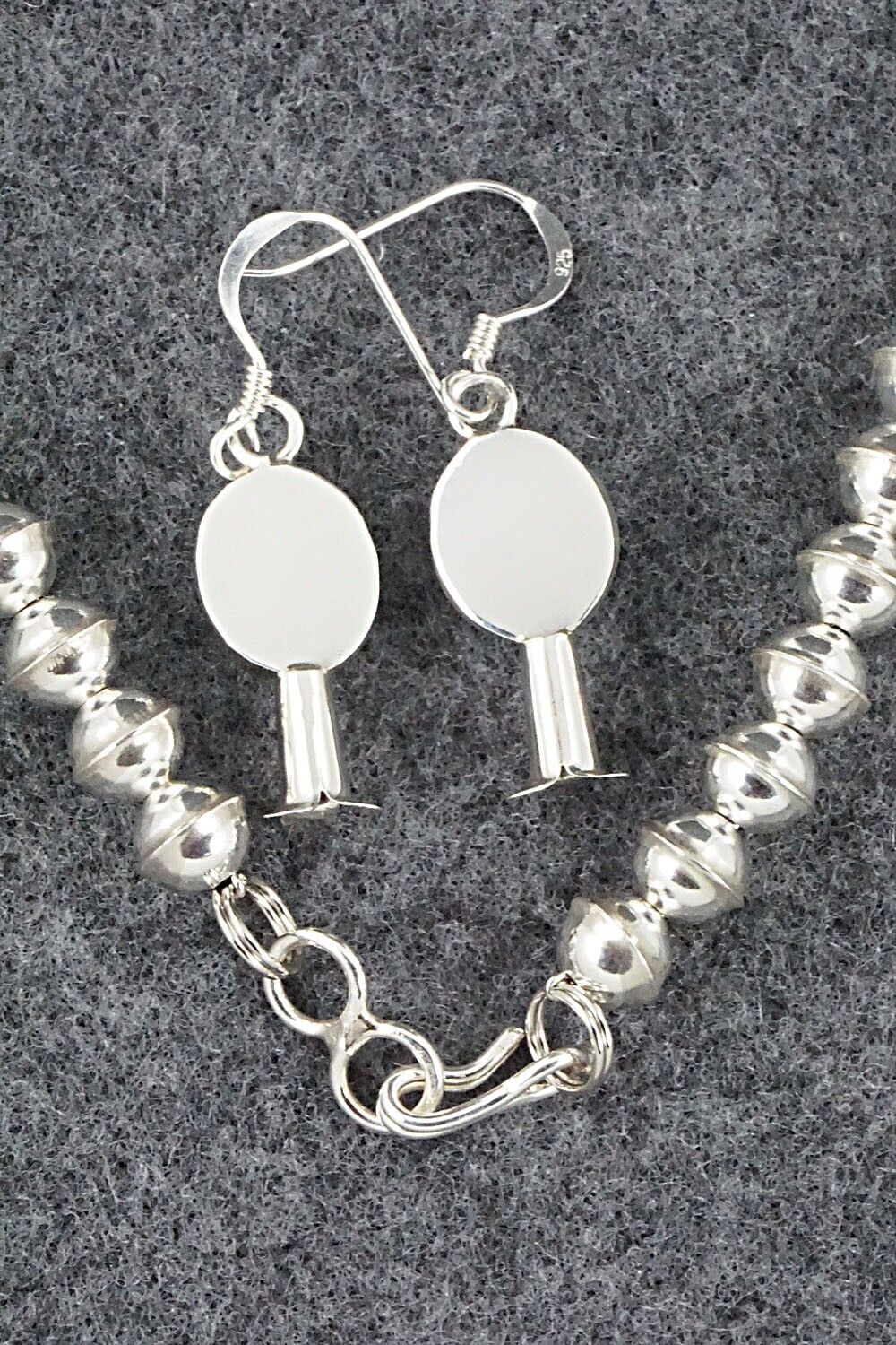 Turquoise & Sterling Silver Squash Blossom and Earrings Set - Calfreda Roanhorse