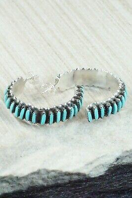 Turquoise & Sterling Silver Earrings - George Peina - High Lonesome Trading