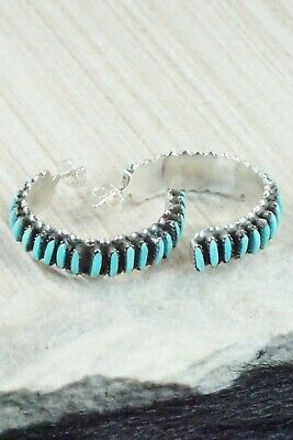 Turquoise & Sterling Silver Earrings - George Peina