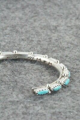 Turquoise & Sterling Silver Hoop Earrings - Murray Hannaweeka