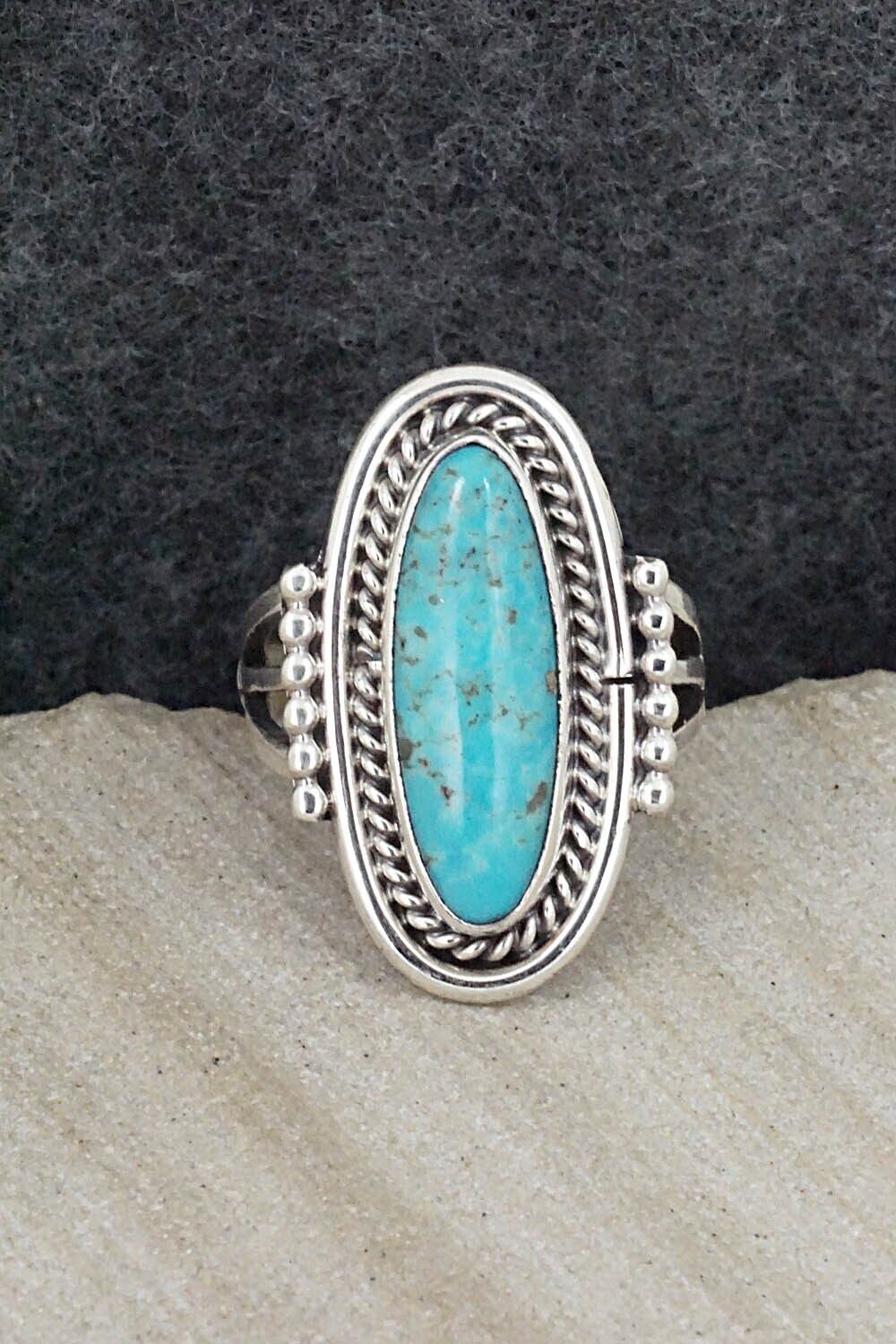 Turquoise & Sterling Silver Ring - Samuel Yellowhair - Size 7