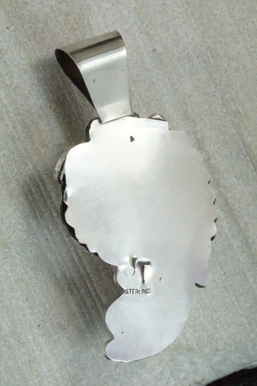 Turquoise, Coral & Sterling Silver Pendant - Jerry Thompson