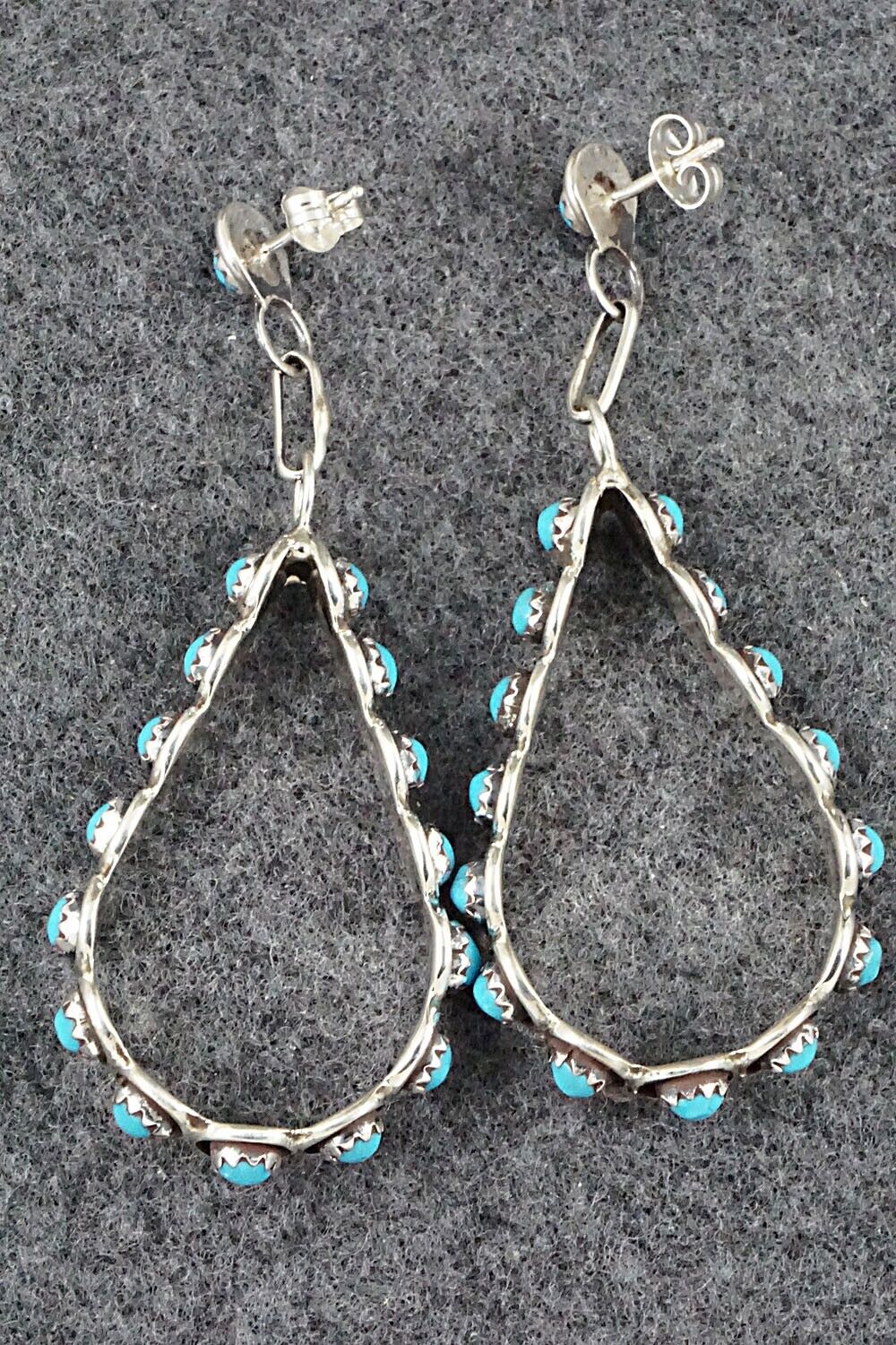 Turquoise & Sterling Silver Earrings - Florenda Lonasee