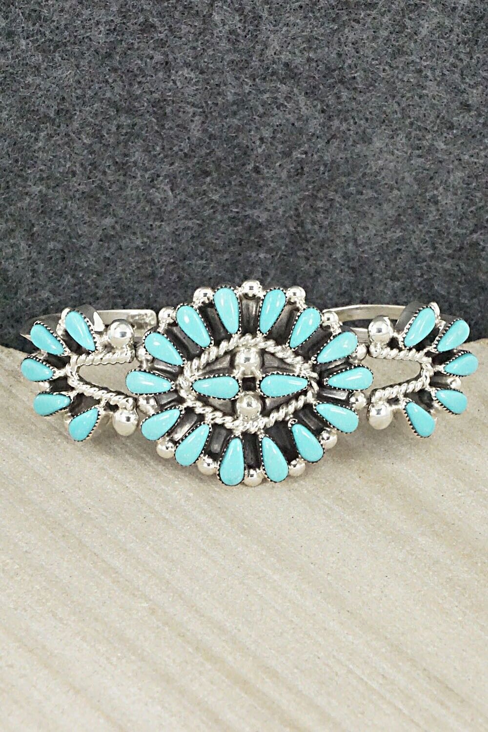 Turquoise & Sterling Silver Bracelet - Delbert Booqua