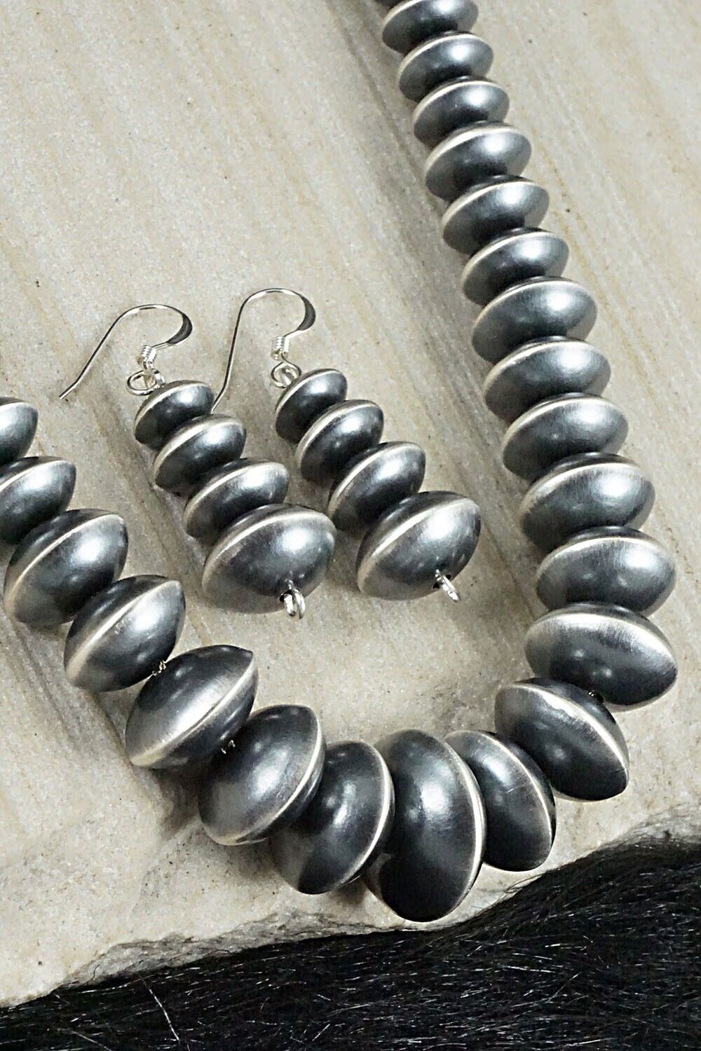 Navajo Pearl Sterling Silver Necklace Set - Preston Haley