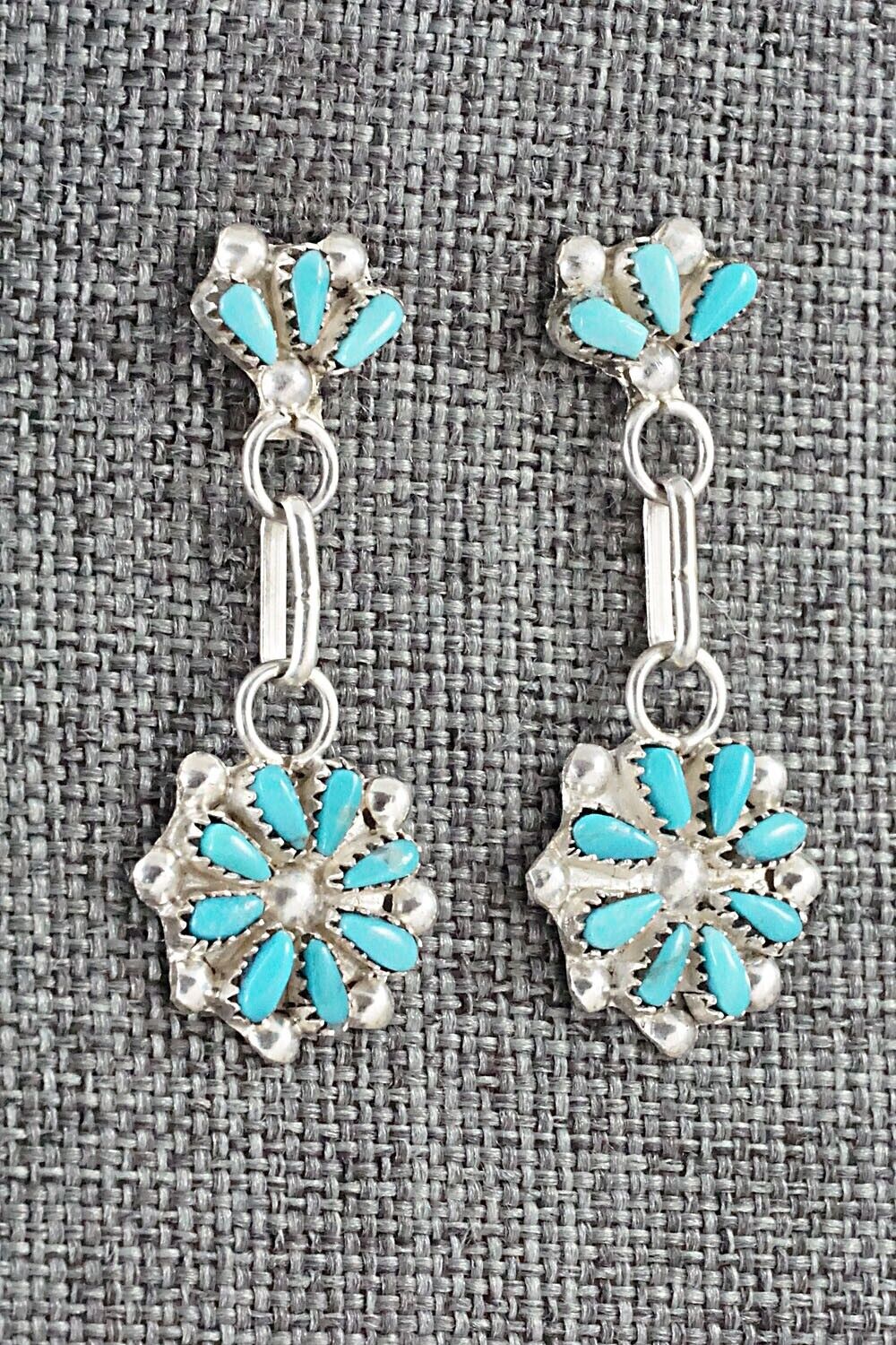 Turquoise & Sterling Silver Earrings - David Leekity