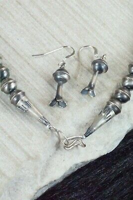 Sterling Silver Squash Blossom & Earrings Set - Phil Garcia