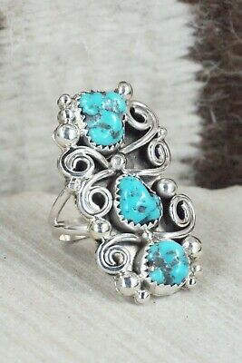 Turquoise & Sterling Silver Ring - Shirley Largo - Size 5.75