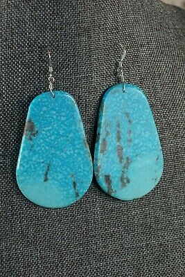 Turquoise & Sterling Silver Earrings - Lupe Lovato - Santo Domingo - High Lonesome Trading