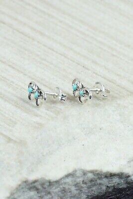 Turquoise & Sterling Silver Earrings - Dorothy Natachu