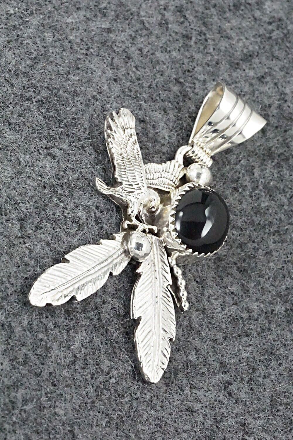 Onyx & Sterling Silver Pendant - Genevieve Francisco